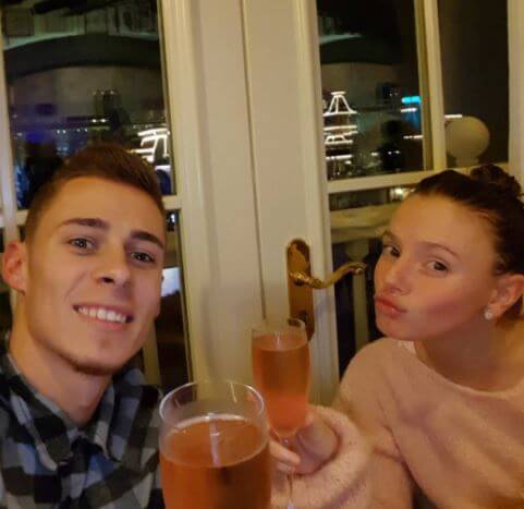 Thierry Hazard son Thorgan Hazard and daughter-in-law Marie.